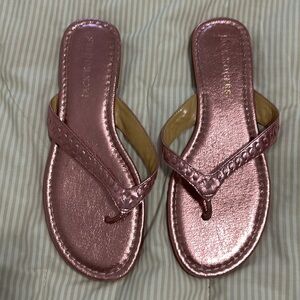 Jack Rogers Metallic pink flip flops